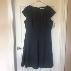 Fit and Flare Gray Midi Dress
